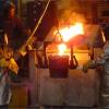 tapping melt furnace into ladle